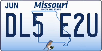 MO license plate DL5E2U