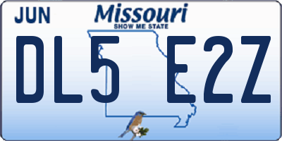 MO license plate DL5E2Z