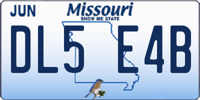 MO license plate DL5E4B