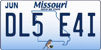 MO license plate DL5E4I
