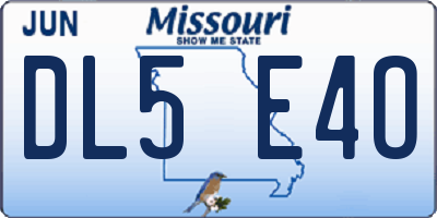 MO license plate DL5E4O