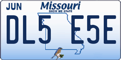 MO license plate DL5E5E