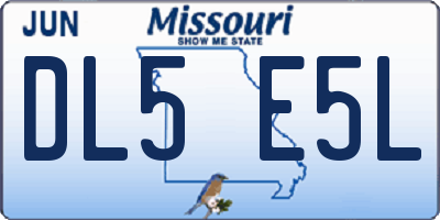 MO license plate DL5E5L