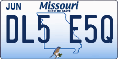 MO license plate DL5E5Q