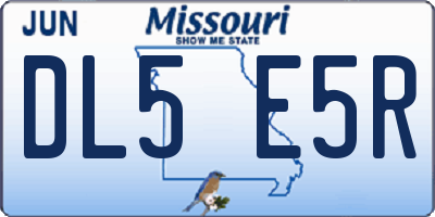 MO license plate DL5E5R