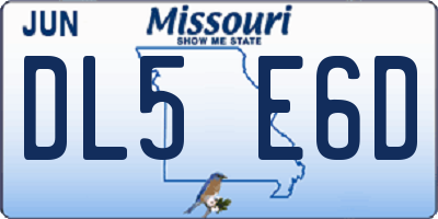 MO license plate DL5E6D