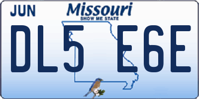MO license plate DL5E6E