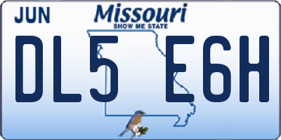 MO license plate DL5E6H