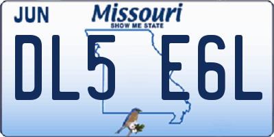 MO license plate DL5E6L