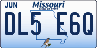 MO license plate DL5E6Q