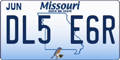 MO license plate DL5E6R
