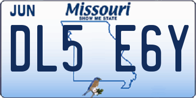 MO license plate DL5E6Y