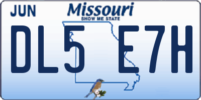 MO license plate DL5E7H