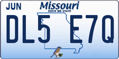 MO license plate DL5E7Q