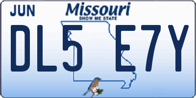 MO license plate DL5E7Y