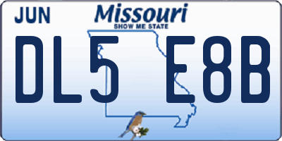 MO license plate DL5E8B