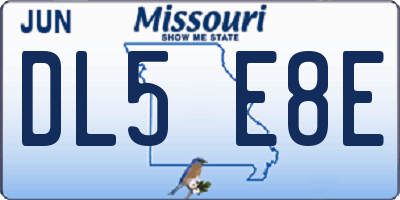 MO license plate DL5E8E