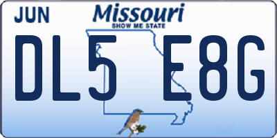 MO license plate DL5E8G