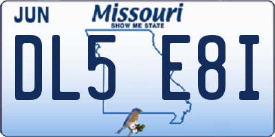 MO license plate DL5E8I