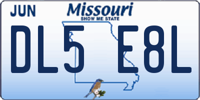 MO license plate DL5E8L