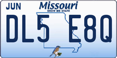 MO license plate DL5E8Q
