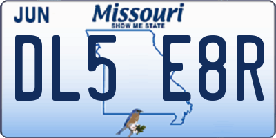 MO license plate DL5E8R