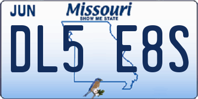 MO license plate DL5E8S