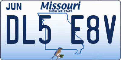 MO license plate DL5E8V