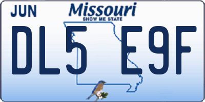 MO license plate DL5E9F