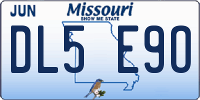 MO license plate DL5E9O