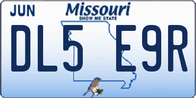 MO license plate DL5E9R