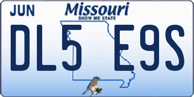 MO license plate DL5E9S
