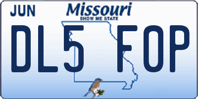 MO license plate DL5F0P