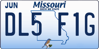 MO license plate DL5F1G