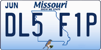 MO license plate DL5F1P