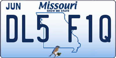 MO license plate DL5F1Q