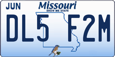 MO license plate DL5F2M