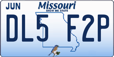 MO license plate DL5F2P