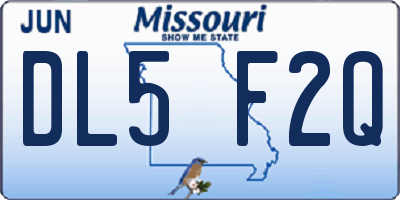 MO license plate DL5F2Q