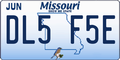 MO license plate DL5F5E