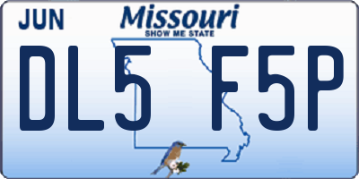 MO license plate DL5F5P