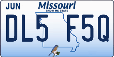 MO license plate DL5F5Q
