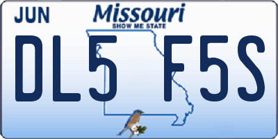 MO license plate DL5F5S