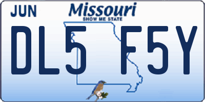 MO license plate DL5F5Y
