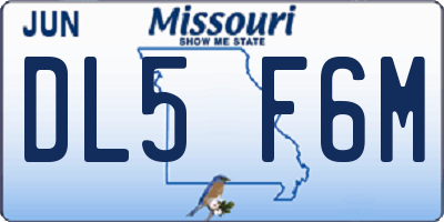 MO license plate DL5F6M