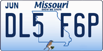 MO license plate DL5F6P