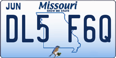 MO license plate DL5F6Q