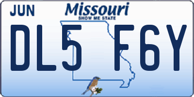 MO license plate DL5F6Y