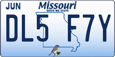 MO license plate DL5F7Y