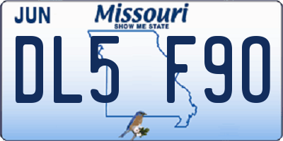 MO license plate DL5F9O
